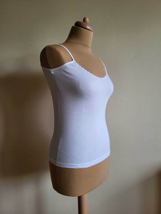 Podkoszulek koszulka top na naramkach biały nowy