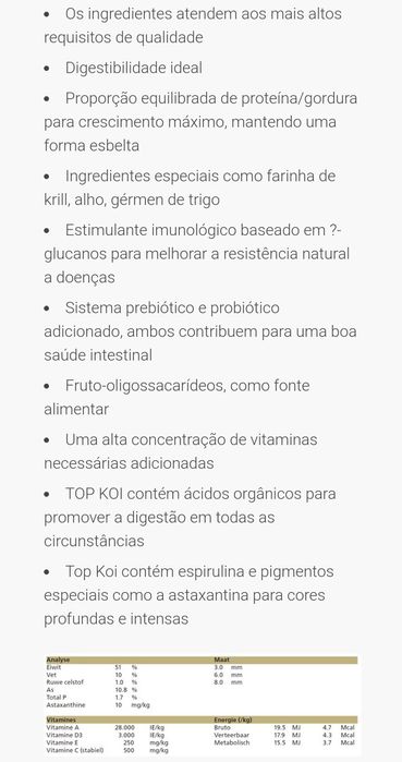 Ração afundante especial crescimento e  probiótica