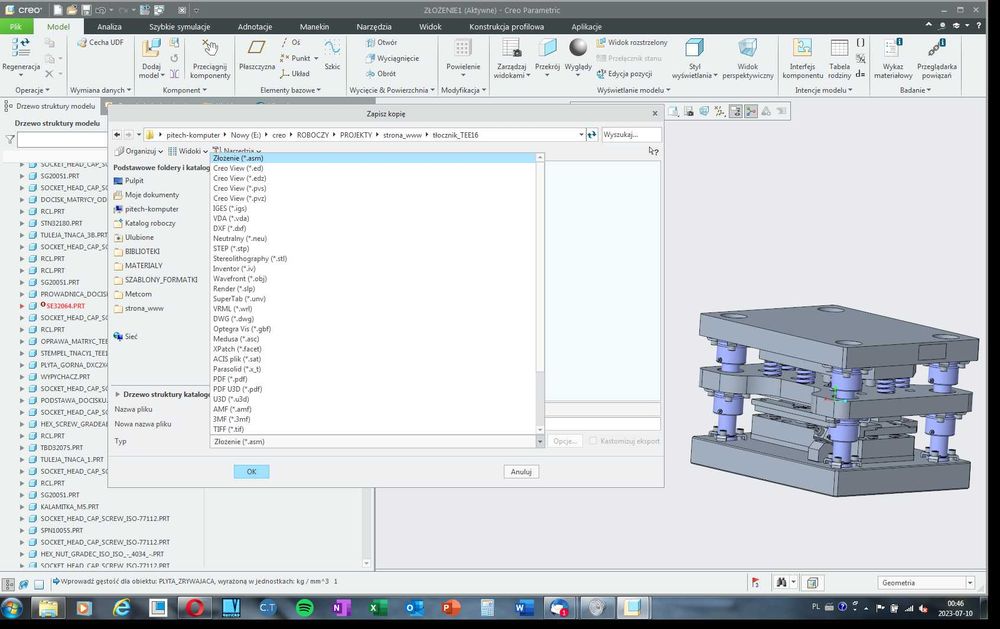 Rysunki techniczne modele 3D rozwinięcia elementów blaszanych