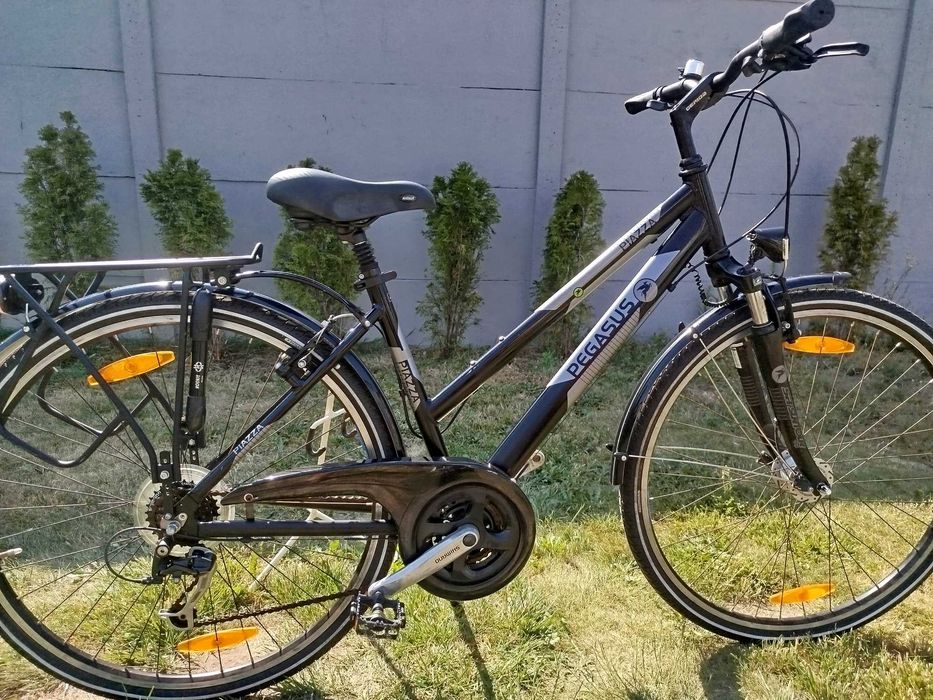 Rower Trekkingowy Miejski PEGASUS PIAZZA Koła 28 Cali Rama Alu 45 cm 18 cali Prądnica w Kole