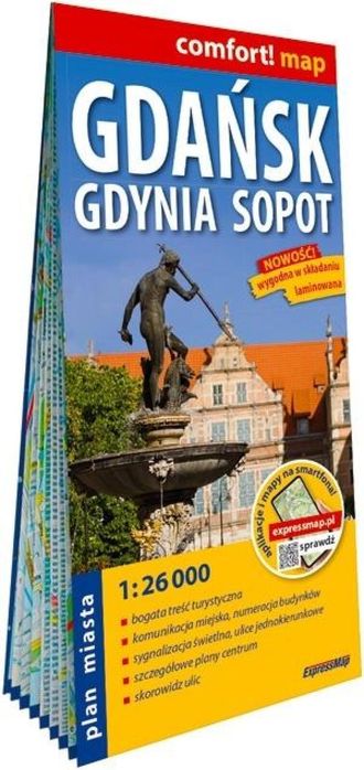 Comfort! map Gdańsk, Gdynia, Sopot 1:26/000 w.2026 praca zbiorowe Rok