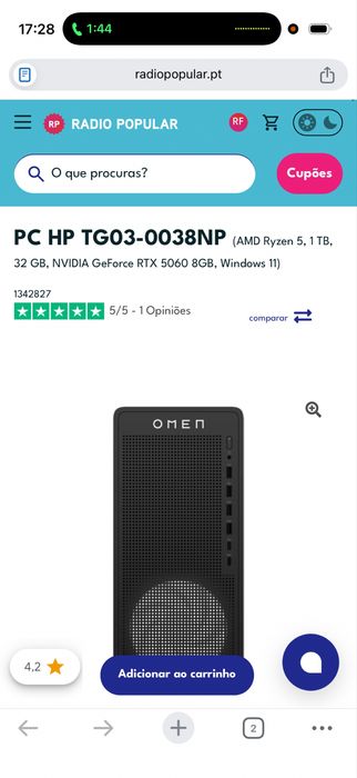PC Gaming HP OMEN TG03-0038NP