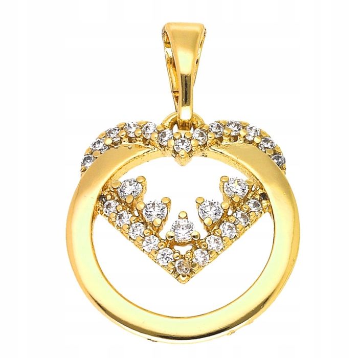 Zawieszka Serce Koło Pozłacana 18K --- Z57