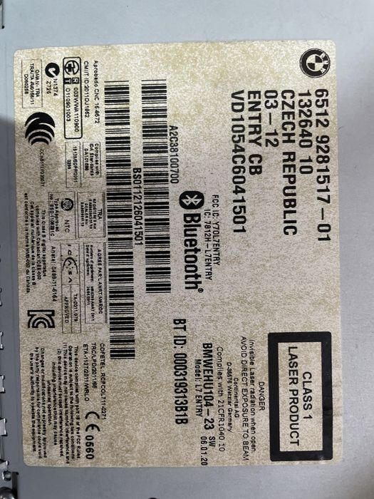 Radio bmw usb bluetooth aux cd F20 F30 F21 F31 F22