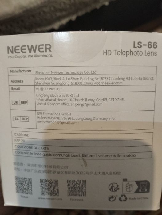 Lente Teleobjetiva HD Neewer 17 mm