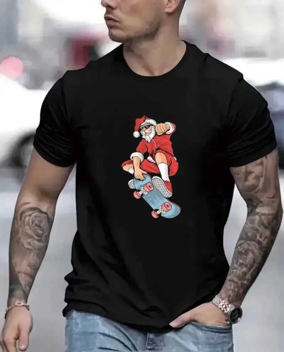 Koszulka męska t-shirt Mikołaj na deskorolce HIT