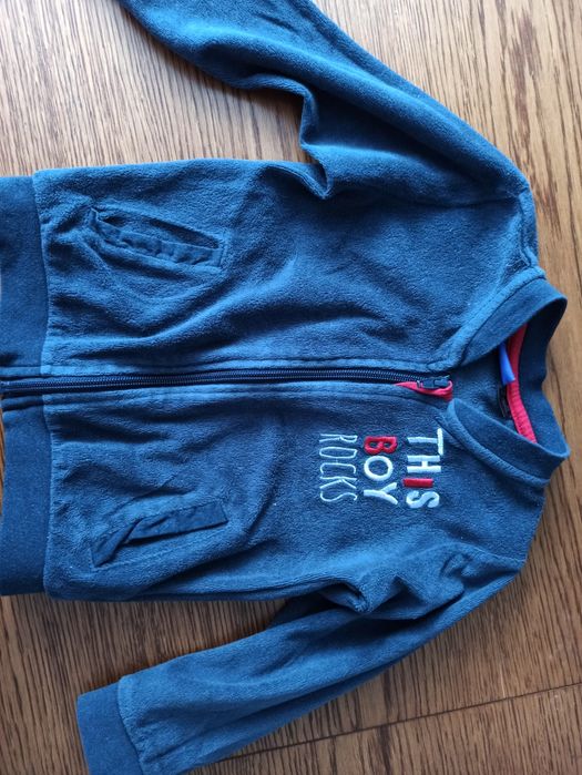 Welurowa granatowa bluza na zamek lupilu Lidl 86/92