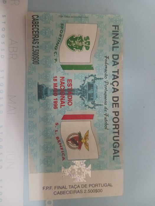 Bilhete da final da taça Sporting - Benfica