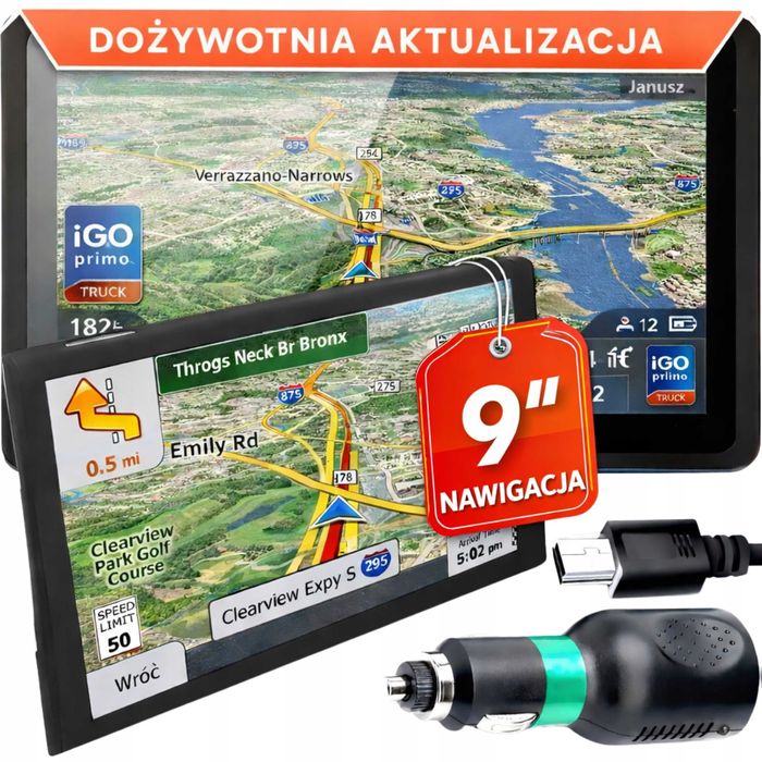 Nawigacja GPS 9” TRUCK iGO Primo 2026 Europa PL BUS TIR GWARANCJA FV