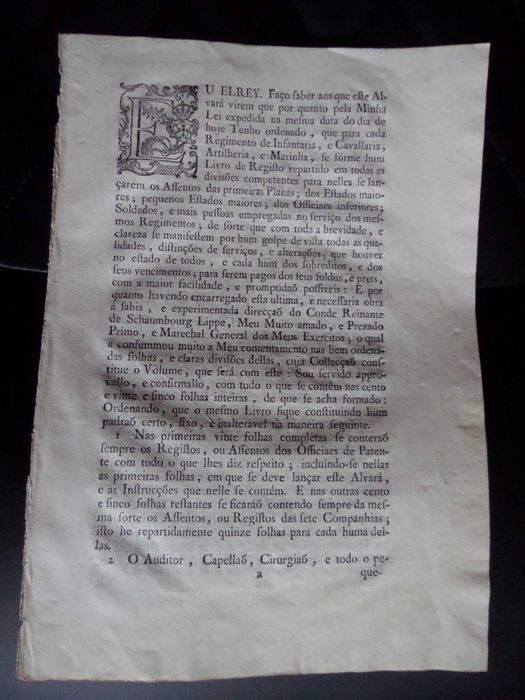 Documento :  Alvará Rei  D. José  1763