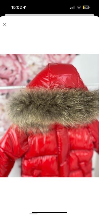 Пуховик натуральний мех дуже класний колір водонепронекний