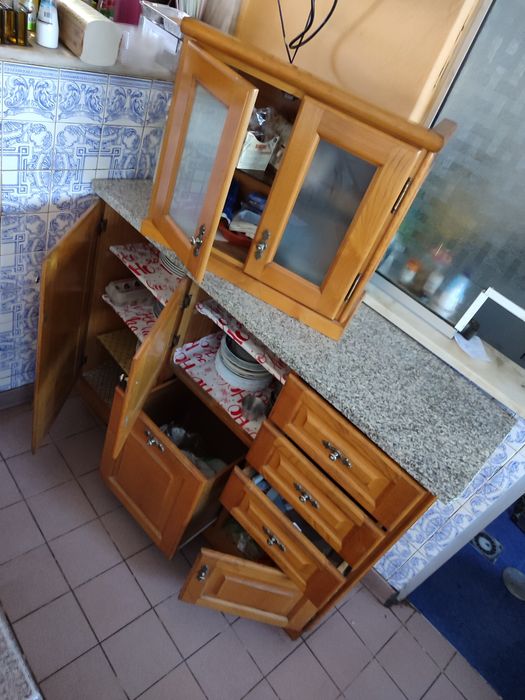 Móvel Sala - Madeira de Pinho + Mármore