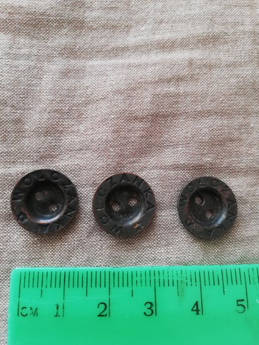 Stare guziki metalowe Wolczanka PRL Wólczanka do koszuli oryginalne