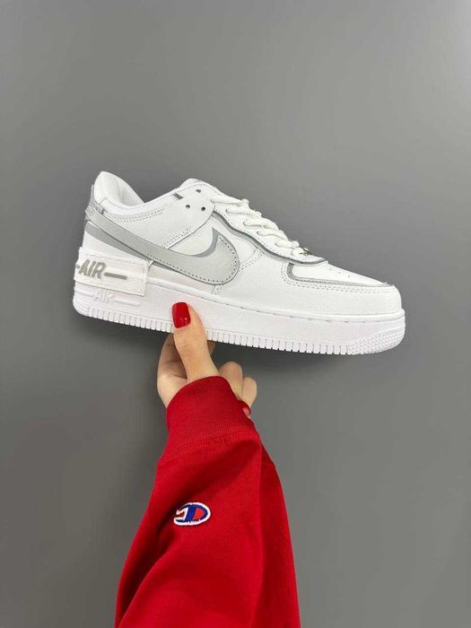 Кросівки Nike Air Force 1 Shadow White Silver premium