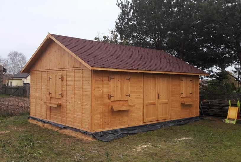 Domek letniskowy drewniany narzędziowy altana ogrodowa na ROD 6x4 m