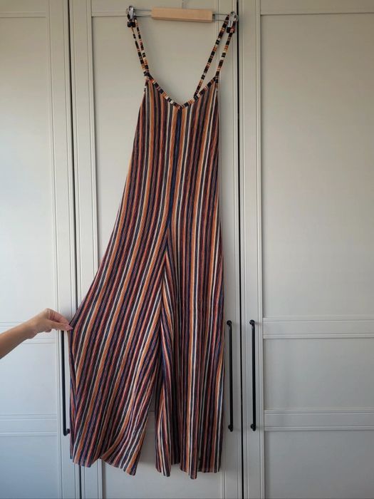 Kombinezon w kolorowe paski, na ramiączka Bershka S/M