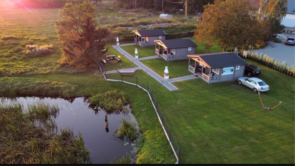 Stegna domki nad morzem | zarybiony staw, cisza, tylko 3 domki