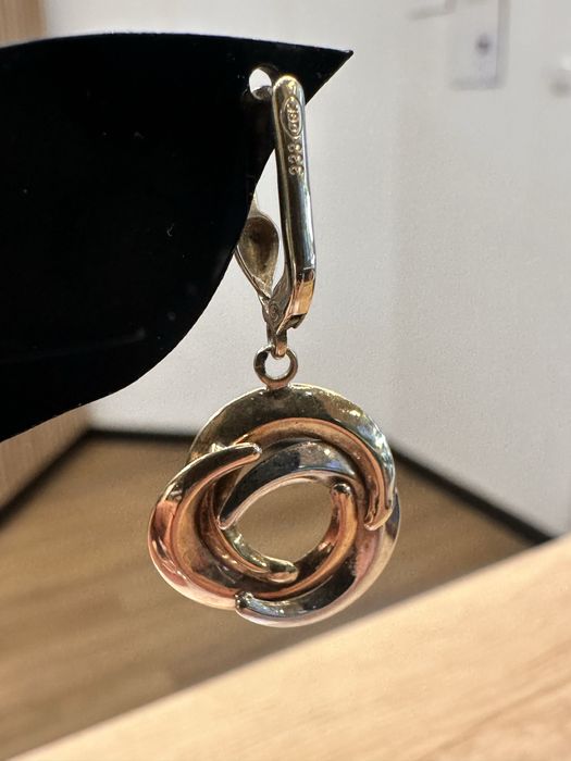 Złote Kolczyki wisiorek próba 333