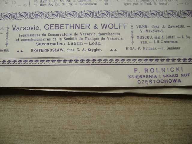 Starocie z PRL - Nuty Gebethner & Wolff 1915r. = 3 Zeszyty A4 Warszawa