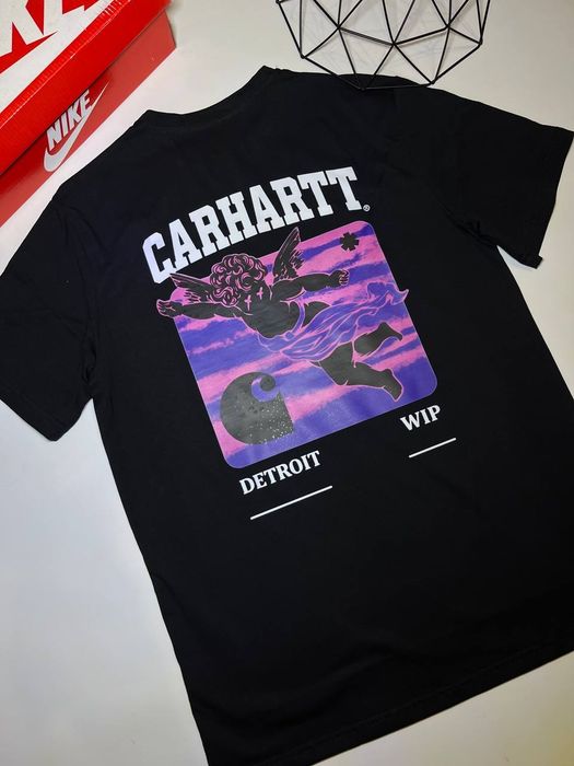 Футболка CARHARTT/чорна/футболки/ Кархарт/КАРХАРТ/Ангел /WIP/ВІП/ВІП/ унісекс/ Angel WIP.