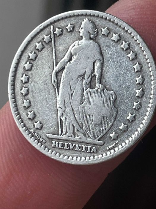 moeda em prata 1916  1 fr Suíça