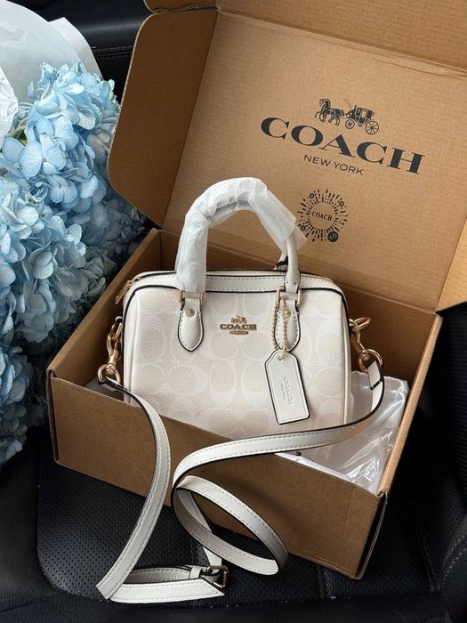 Сумка Coach Rowan Satchel Bag / сумочка коуч коач біла маленька