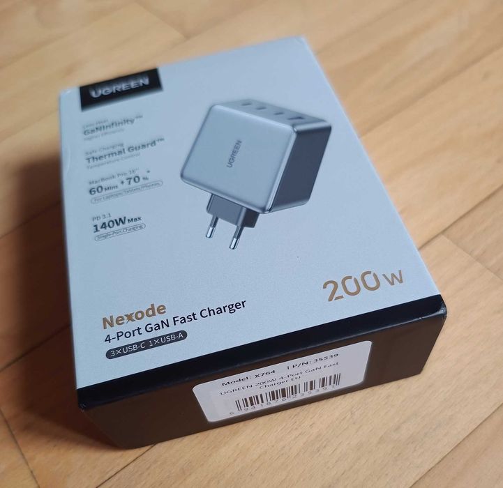Зарядний пристрій 200W UGREEN Nexode X764 GaN PD3.1 Блок 4 порти Вт