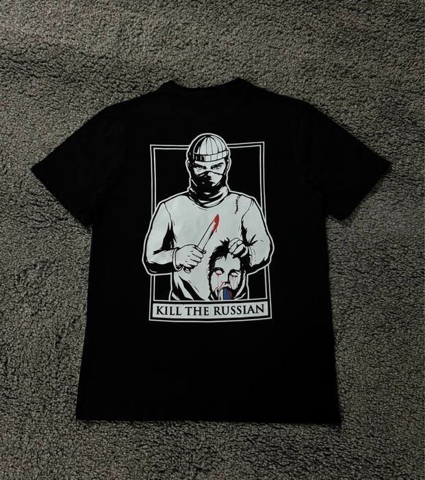 Футболка чорна Кілл Зе Раш / Футболка Kill The Russi / Футболка чорна