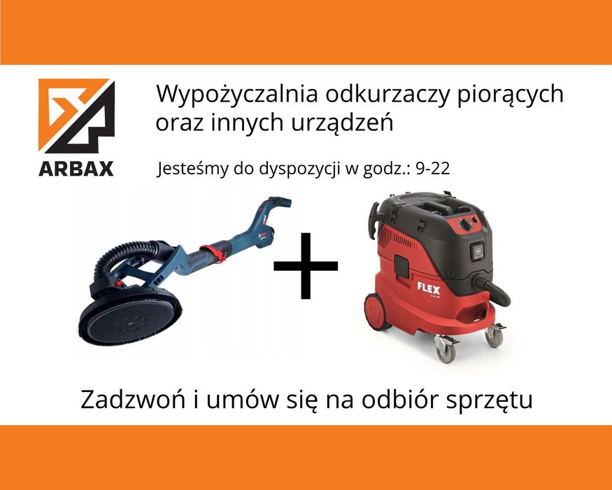 Zestaw szlifierka do gipsu BOSCH GTR 550 + odkurzacz FLEX S44– WYNAJEM