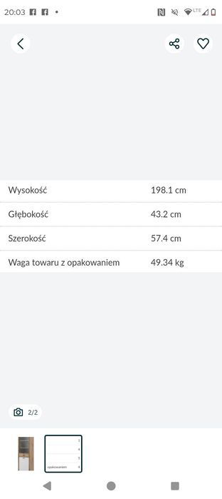 Witryna Marinella Agata Meble plus 2 półki nowe