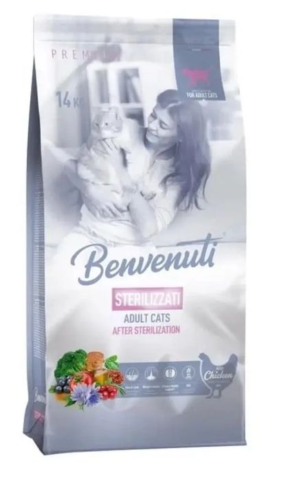 Сухий корм benvenuti для стерилізованих котів 14 кг
