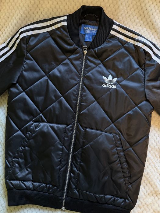 Kurtka pikowana bomber Adidas Firebird z lampasami