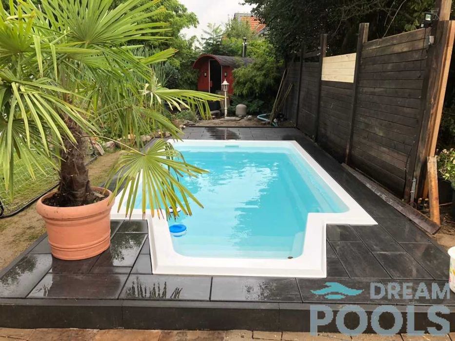 Basen poliestrowy 5,5x2,8x1,4m skimmer, 2 sysze, filtracja akcesoria