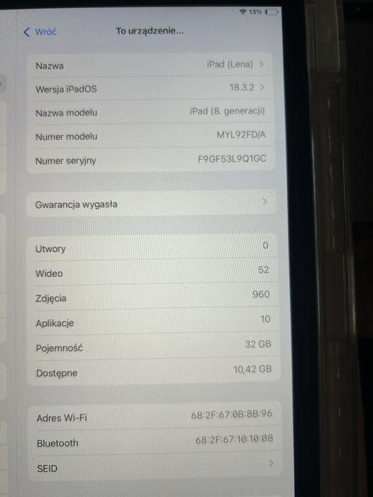 Ipad 8 gen 32GB