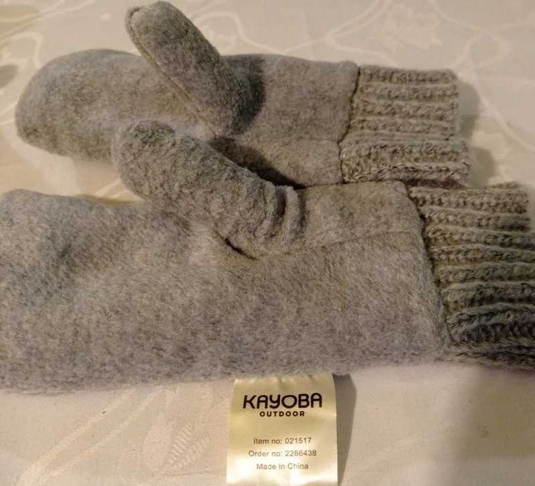 Rękawiczki wełniano-polarowe