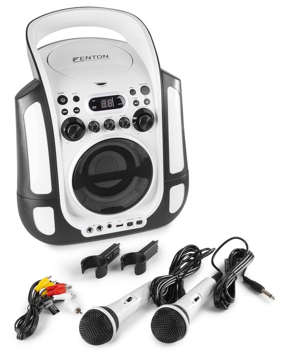 Zestaw do karaoke dla Dzieci Odtwarzacz CD USB Bluetooth + Mikrofony 2sztuki