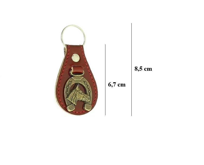 Breloczek do kluczy bryloczek do kluczy podkowa koń granat skóra 100%