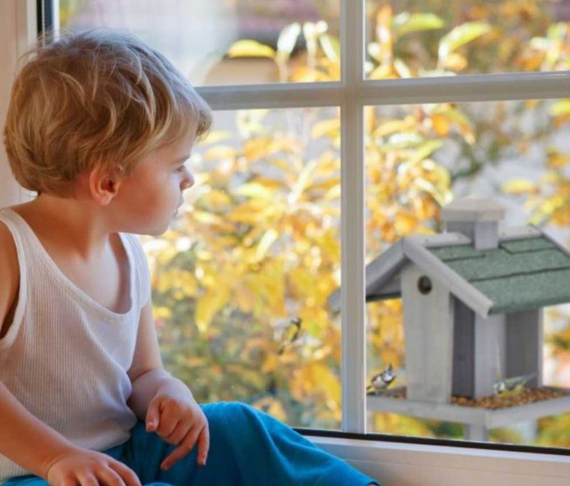 Relaxdays Piękny Karmnik dla ptaków z podstawką z Drewna Jodłowego