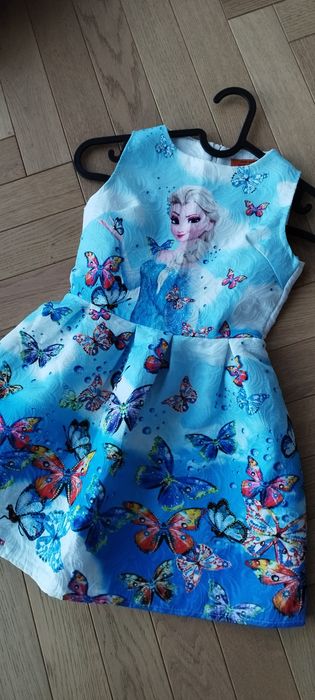 Sukienka balowa elsa Frozen kraina lodu urodziny impreza 128 134