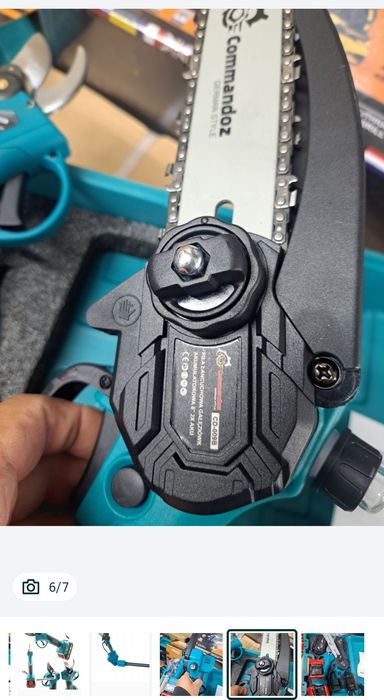 Piła łańcuchowa  plus sekator mocny 2x aku 6ah 48v walizka ladow