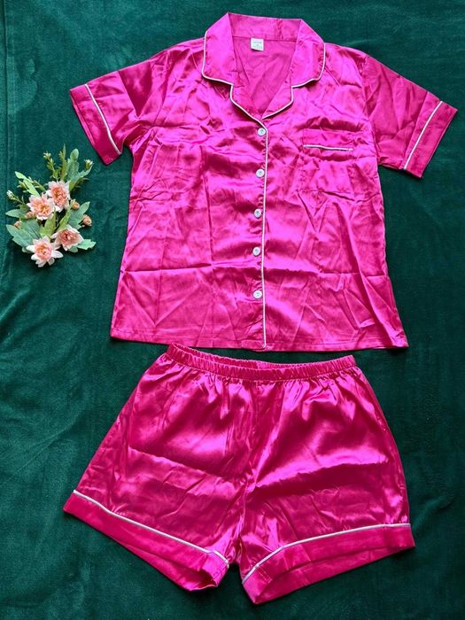 Piżama damska MyFav satynowa, dwuczęściowa, Rozmiar XL