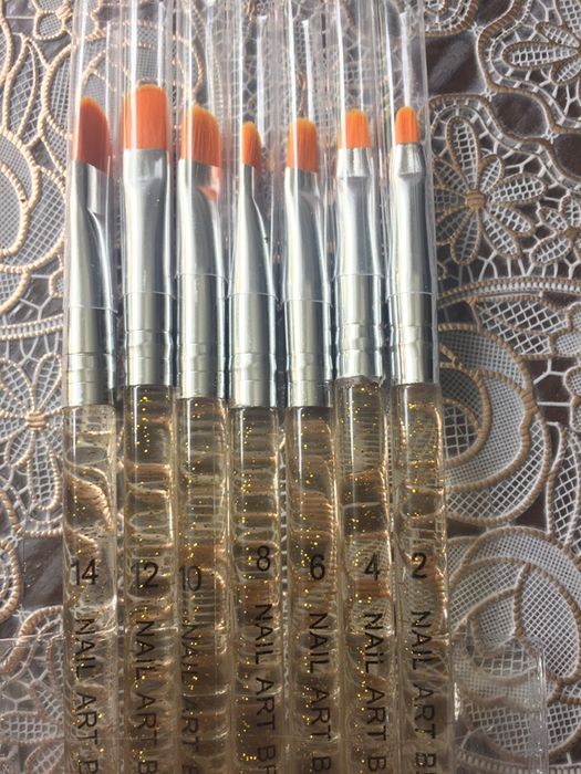 Pedzeliki do żelu akrylu paznokci 7 szt