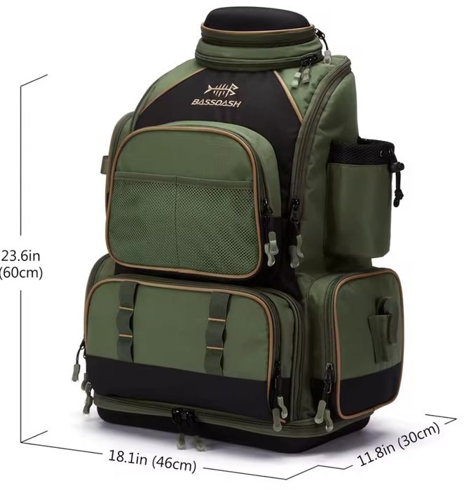 Duży plecak wędkarski Bassdash na ryby jungle camo