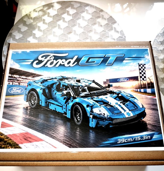 Klocki Technic Ford GT 1470 sztuk klocków technicznych. Nowy do montażu, klocki, naklejki, pudełko.