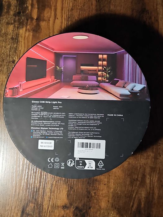 Govee H61E5 COB Strip Lights Pro 3m Taśma LED WiFi Bluetooth, RGBICW