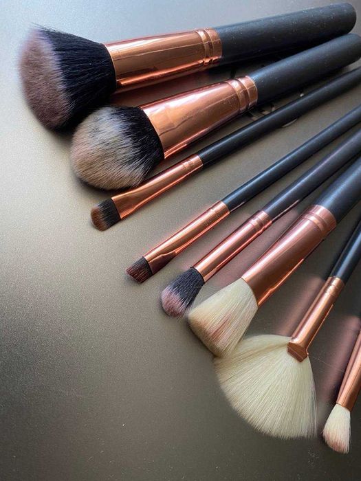 Набір професійних пензлів для макіяжу King Rose, 9 шт, Корея