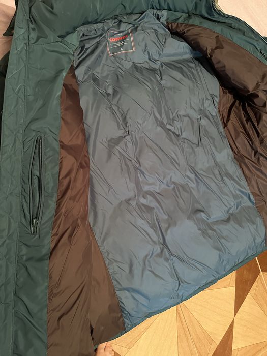Мужской пуховик conver (оригинал) зеленый размер L 100% пух
