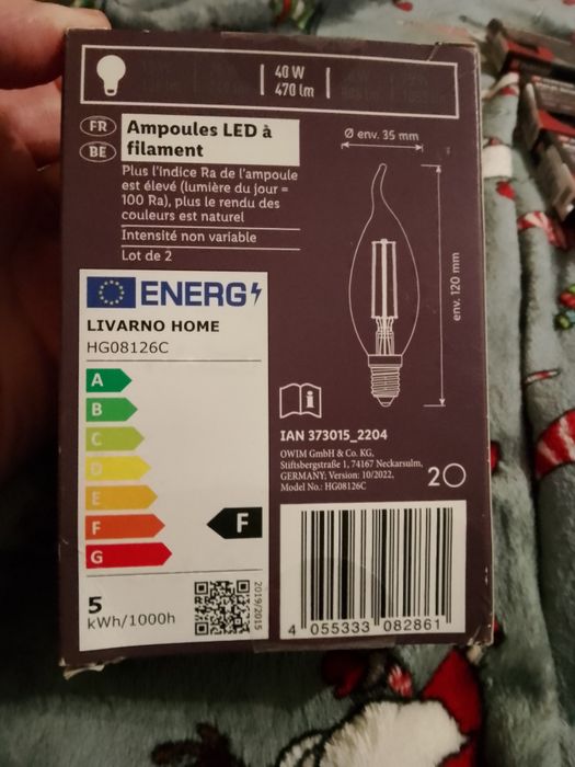 Nowa żarówka LED E14  4,7W=40 W LIVARNO Home