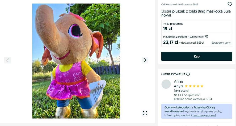 Zestaw maskotek tuliś bing sula nowe