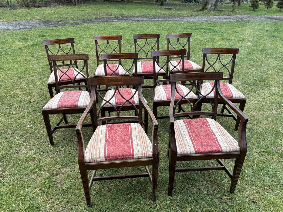 Komplet krzeseł stołowych w stylu Sheraton